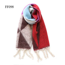 Load image into Gallery viewer, Soft Oblong Multi Color Geometric Brushed Scarf (10 colors): FF096
