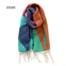 Load image into Gallery viewer, Soft Oblong Multi Color Geometric Brushed Scarf (10 colors): FF096
