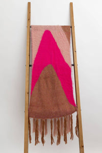 Color Fusion Twirl Tassel Scarf: Rust Combo