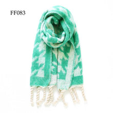 Load image into Gallery viewer, Soft Oblong MultiColor Houndstooth Brushed Scarf (14 colors): F0075
