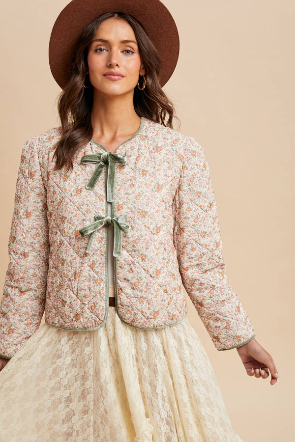 QUILTED CORDUROY RIBBON JACKET