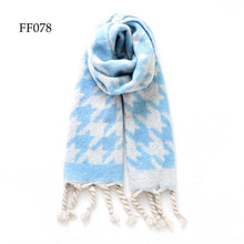 Load image into Gallery viewer, Soft Oblong MultiColor Houndstooth Brushed Scarf (14 colors): F0075
