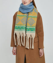 Load image into Gallery viewer, Soft Chunky Fleece Western Scarf With Tassel (8 colors): 05
