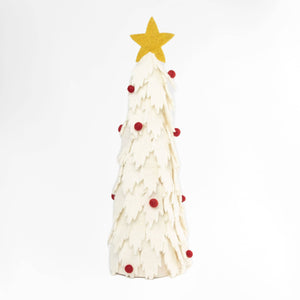 Christmas Decor White Felt Christmas Tree Assorted Sizes: Small