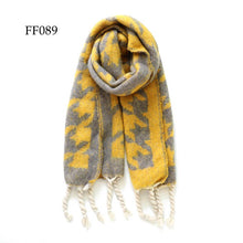 Load image into Gallery viewer, Soft Oblong MultiColor Houndstooth Brushed Scarf (14 colors): F0075
