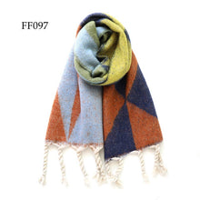 Load image into Gallery viewer, Soft Oblong Multi Color Geometric Brushed Scarf (10 colors): FF096
