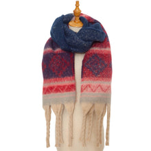 Load image into Gallery viewer, Soft Chunky Fleece Western Scarf With Tassel (8 colors): 05
