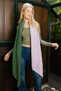 Cozy Double Tone Scarf: Lavender/Green