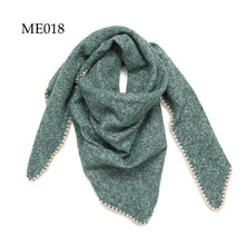 Load image into Gallery viewer, Crochet Trim Weaved Triangle Scarf (8 colors): 021
