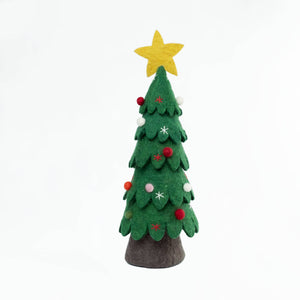 Christmas Decor Green with colored balls Felt Christmas Tree: Small