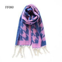 Load image into Gallery viewer, Soft Oblong MultiColor Houndstooth Brushed Scarf (14 colors): F0075
