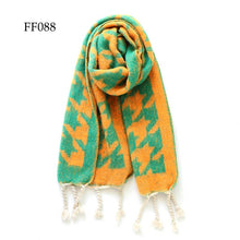 Load image into Gallery viewer, Soft Oblong MultiColor Houndstooth Brushed Scarf (14 colors): F0075

