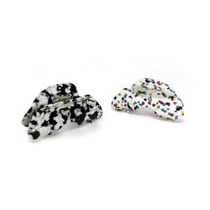 Terrazzo Hair Claw: Black + White