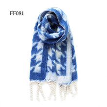 Load image into Gallery viewer, Soft Oblong MultiColor Houndstooth Brushed Scarf (14 colors): F0075
