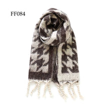 Load image into Gallery viewer, Soft Oblong MultiColor Houndstooth Brushed Scarf (14 colors): F0075
