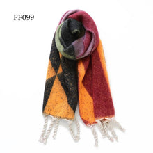 Load image into Gallery viewer, Soft Oblong Multi Color Geometric Brushed Scarf (10 colors): FF096
