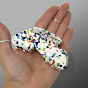 Terrazzo Hair Claw: Black + White