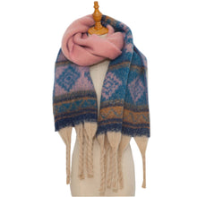 Load image into Gallery viewer, Soft Chunky Fleece Western Scarf With Tassel (8 colors): 05

