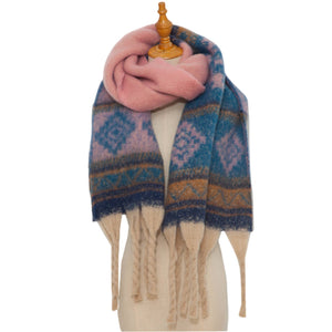 Soft Chunky Fleece Western Scarf With Tassel (8 colors): 05