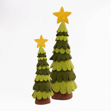 Load image into Gallery viewer, Christmas Decor Light and Dark Green Felt Christmas Tree: Small
