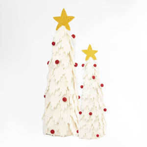 Christmas Decor White Felt Christmas Tree Assorted Sizes: Small
