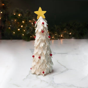 Christmas Decor White Felt Christmas Tree Assorted Sizes: Small