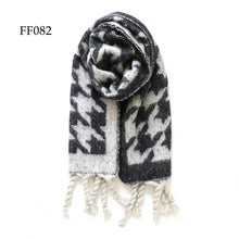 Load image into Gallery viewer, Soft Oblong MultiColor Houndstooth Brushed Scarf (14 colors): F0075
