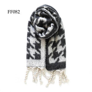 Soft Oblong MultiColor Houndstooth Brushed Scarf (14 colors): FF076