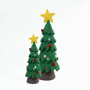 Christmas Decor Green with colored balls Felt Christmas Tree: Small