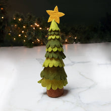 Load image into Gallery viewer, Christmas Decor Light and Dark Green Felt Christmas Tree: Small
