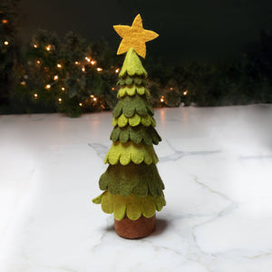 Christmas Decor Light and Dark Green Felt Christmas Tree: Small