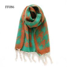 Load image into Gallery viewer, Soft Oblong MultiColor Houndstooth Brushed Scarf (14 colors): F0075
