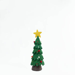 Christmas Decor Green with colored balls Felt Christmas Tree: Small