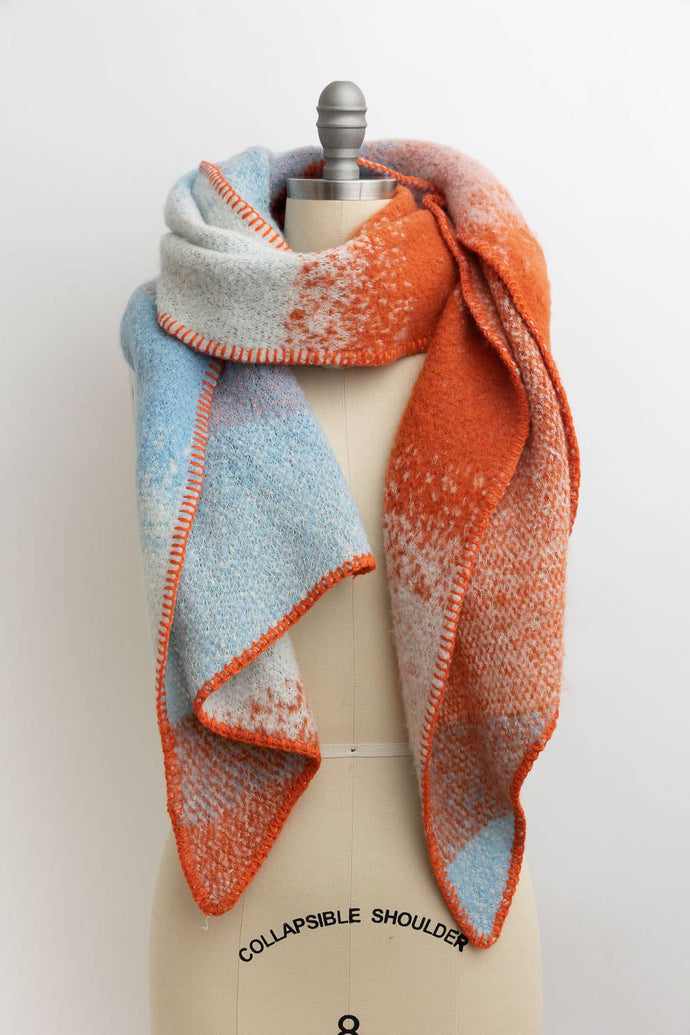 Ultra Soft Multi Colored Scarf: Rust/Multi