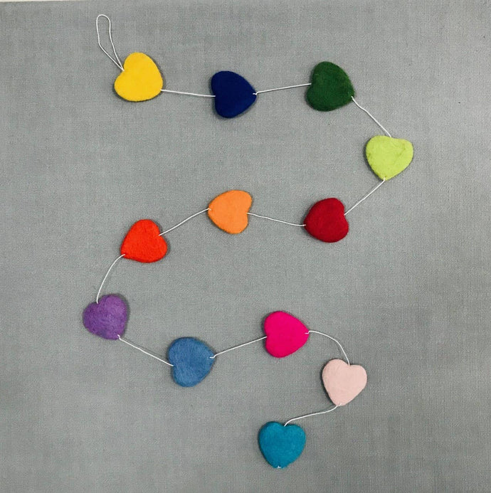 Valentine's Garland - Multi-color Hearts