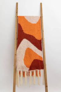 Color Fusion Twirl Tassel Scarf: Rust Combo