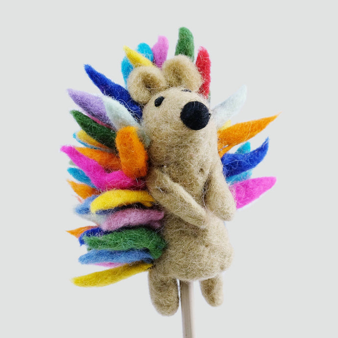 Felt Finger Puppets - Rainbow Hedgehog Set 6