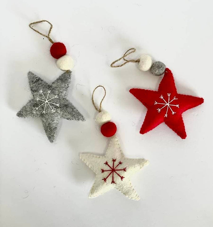 Holiday Ornament - Felt Star Christmas Ornament