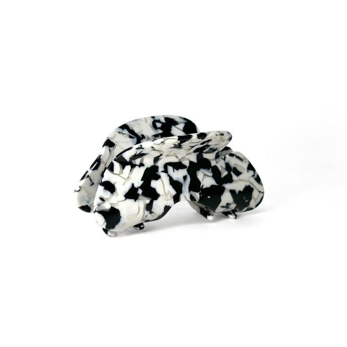 Terrazzo Hair Claw: Black + White