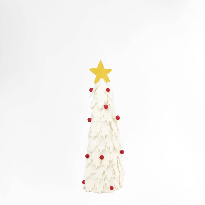 Christmas Decor White Felt Christmas Tree Assorted Sizes: Small