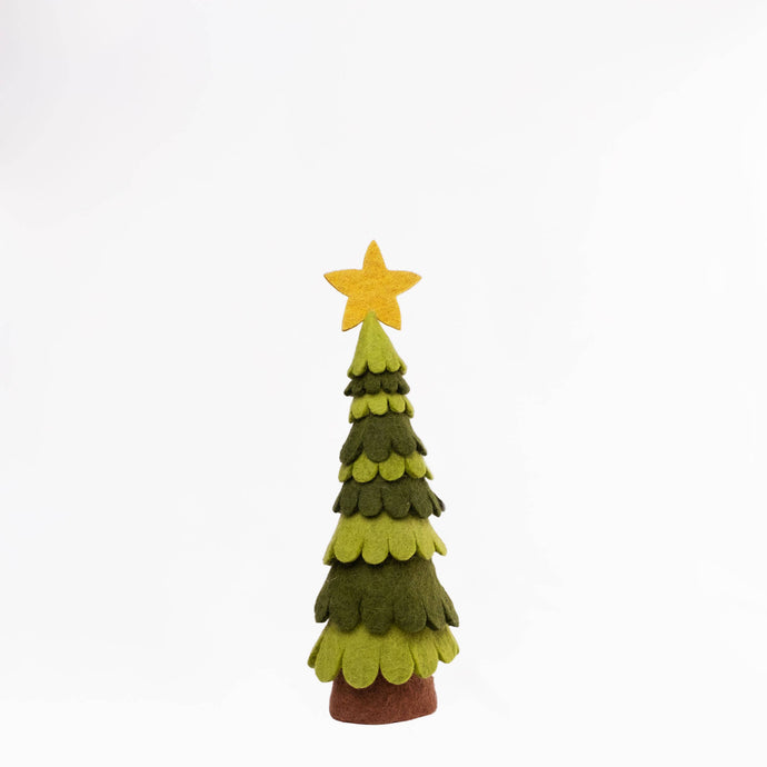 Christmas Decor Light and Dark Green Felt Christmas Tree: Small