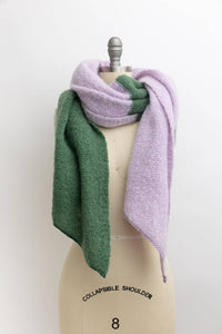 Cozy Double Tone Scarf: Lavender/Green